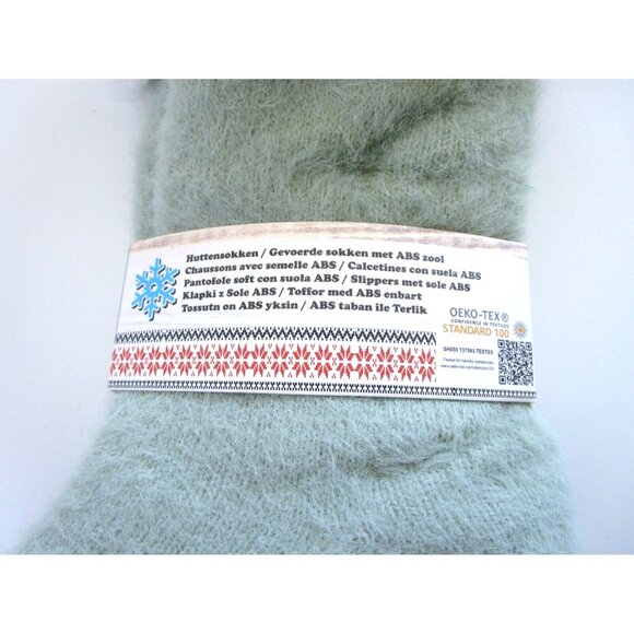 Comfort Socks with Non Slip ABS Soles - Ladies OS - Light Green Very Soft - NWT - Picture 3 of 10